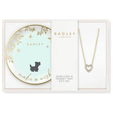 Radley 18ct gold plated heart necklace and trinket tray set, UK version