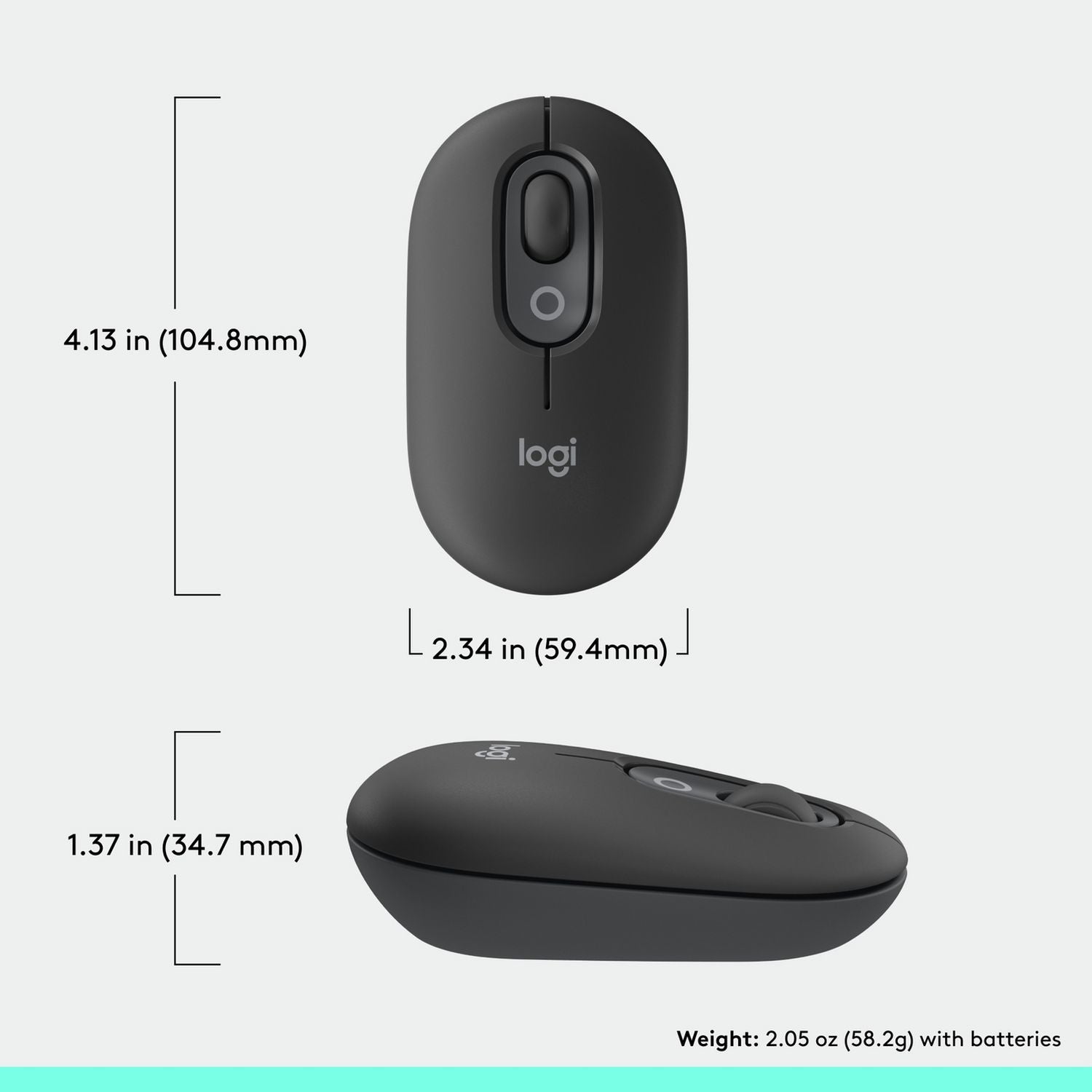Logitech POP Wireless Mouse Graphite (British brand)