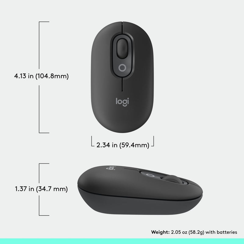 Logitech POP Wireless Mouse Graphite (British brand)