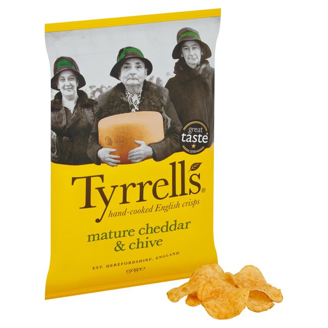 Tyrrells Mature Cheddar & Chive Sharing Crisps   150g GOODS M&S   