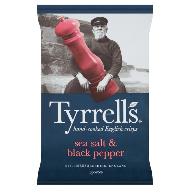 Tyrrells Sea Salt & Black Pepper Sharing Crisps   150g GOODS M&S   