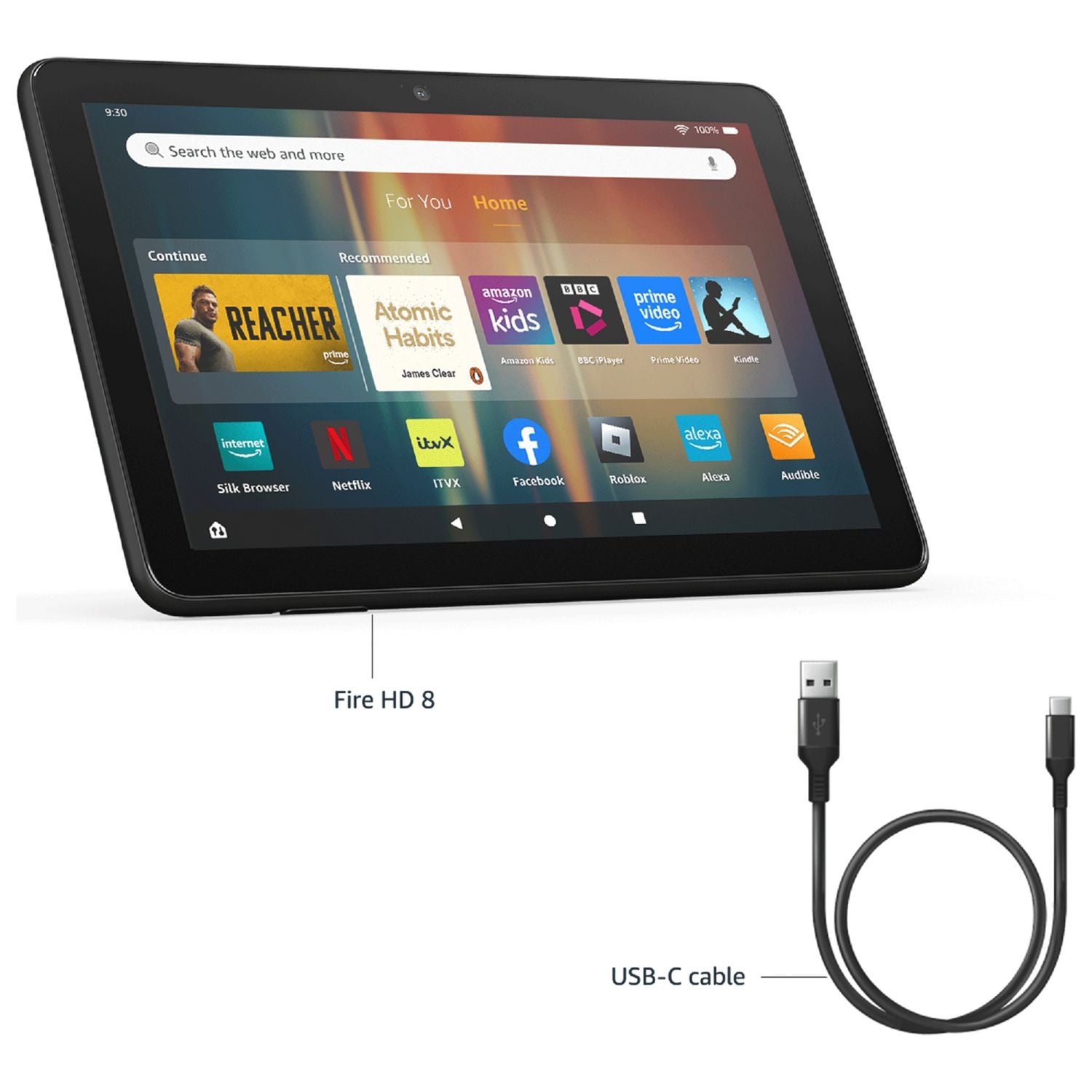 Amazon Fire HD 8 32GB 8-inch tablet, imported from the UK