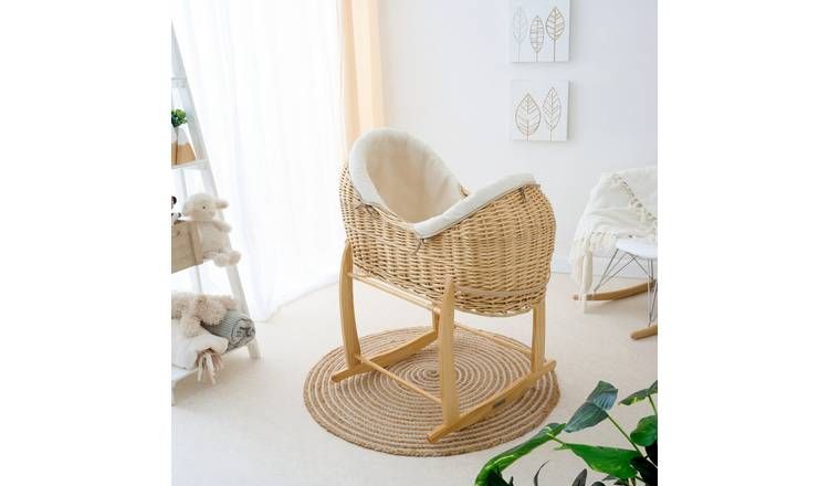 Clair de Lune Organic Cream Noah Pod Moses Basket With Stand GOODS Argos