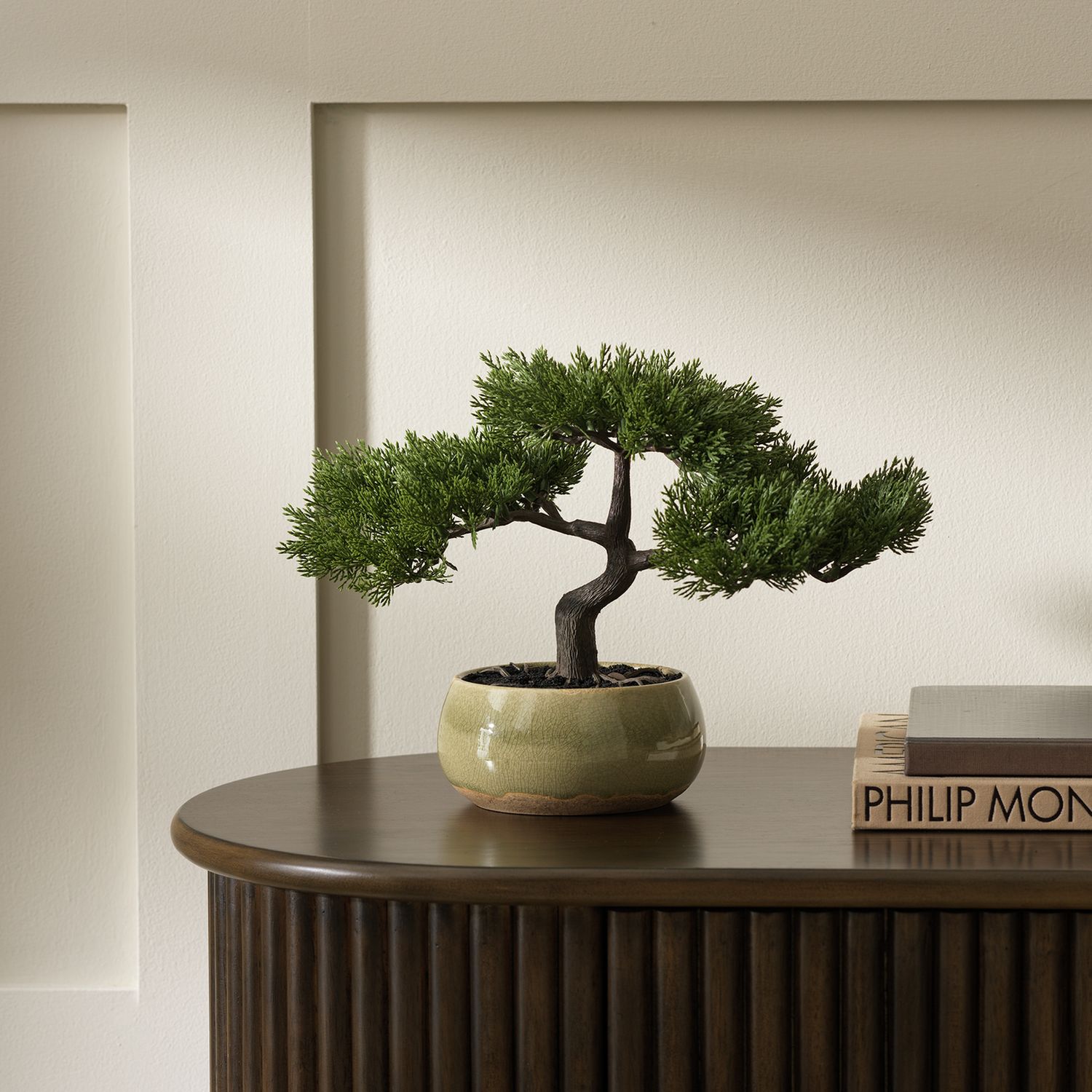 Argos Home artificial bonsai tree in ceramic glaze pot 22.5cm, imported from the UK