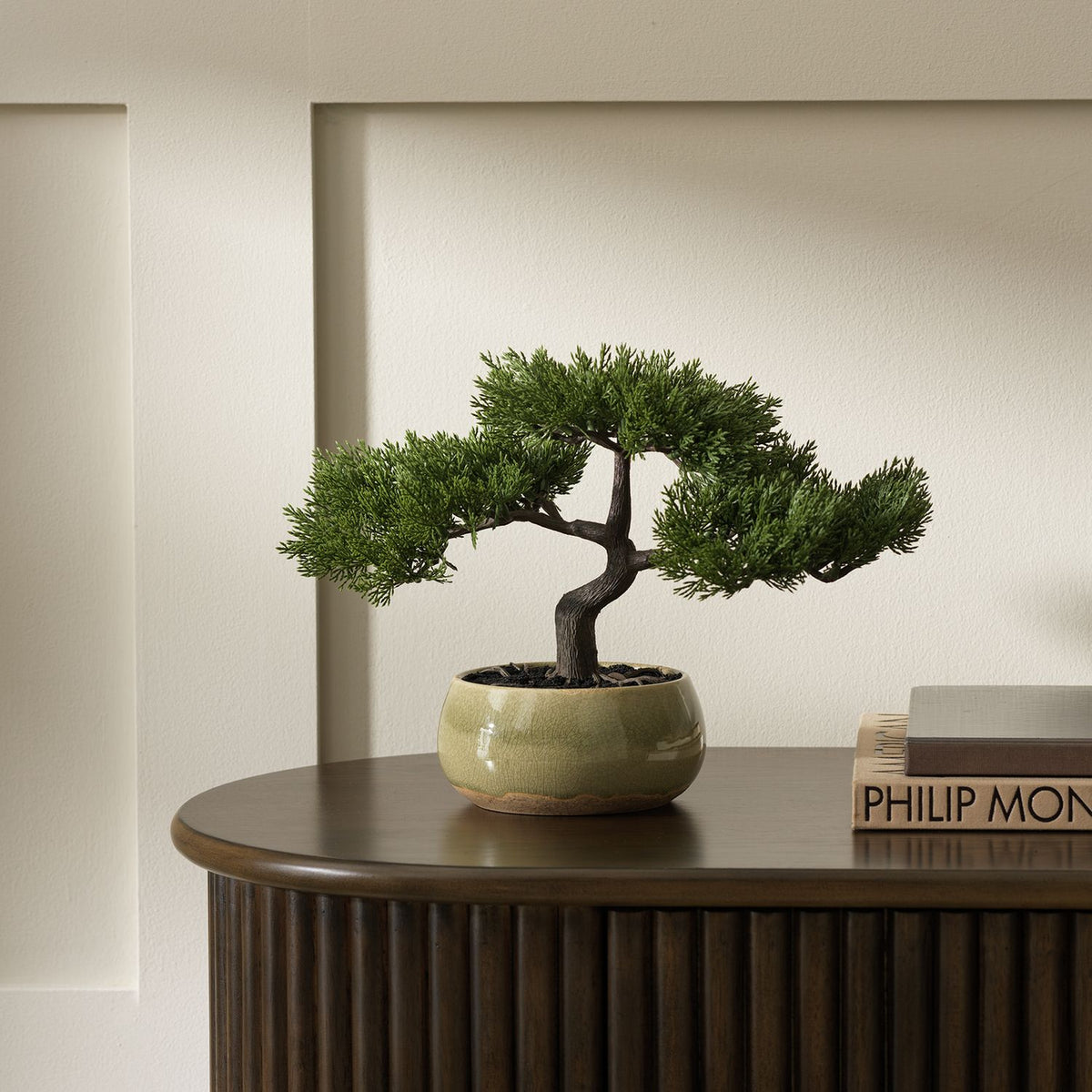 Argos Home artificial bonsai tree in ceramic glaze pot 22.5cm, imported from the UK
