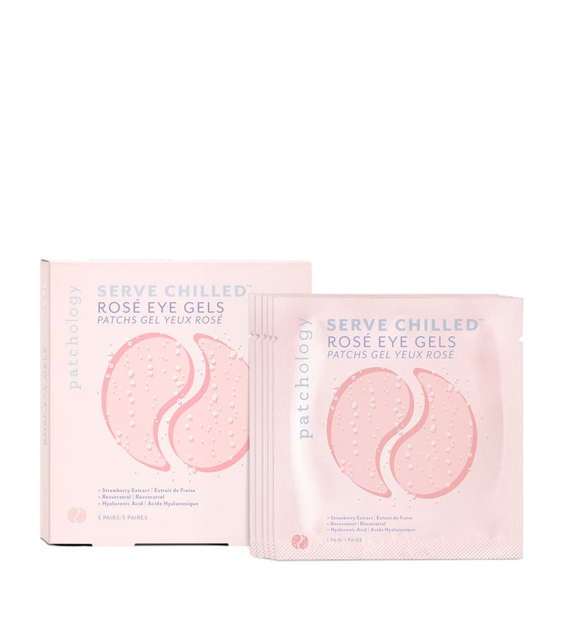 Patchology Chilled Rosé Eye Gels 5 Pack, imported from the UK