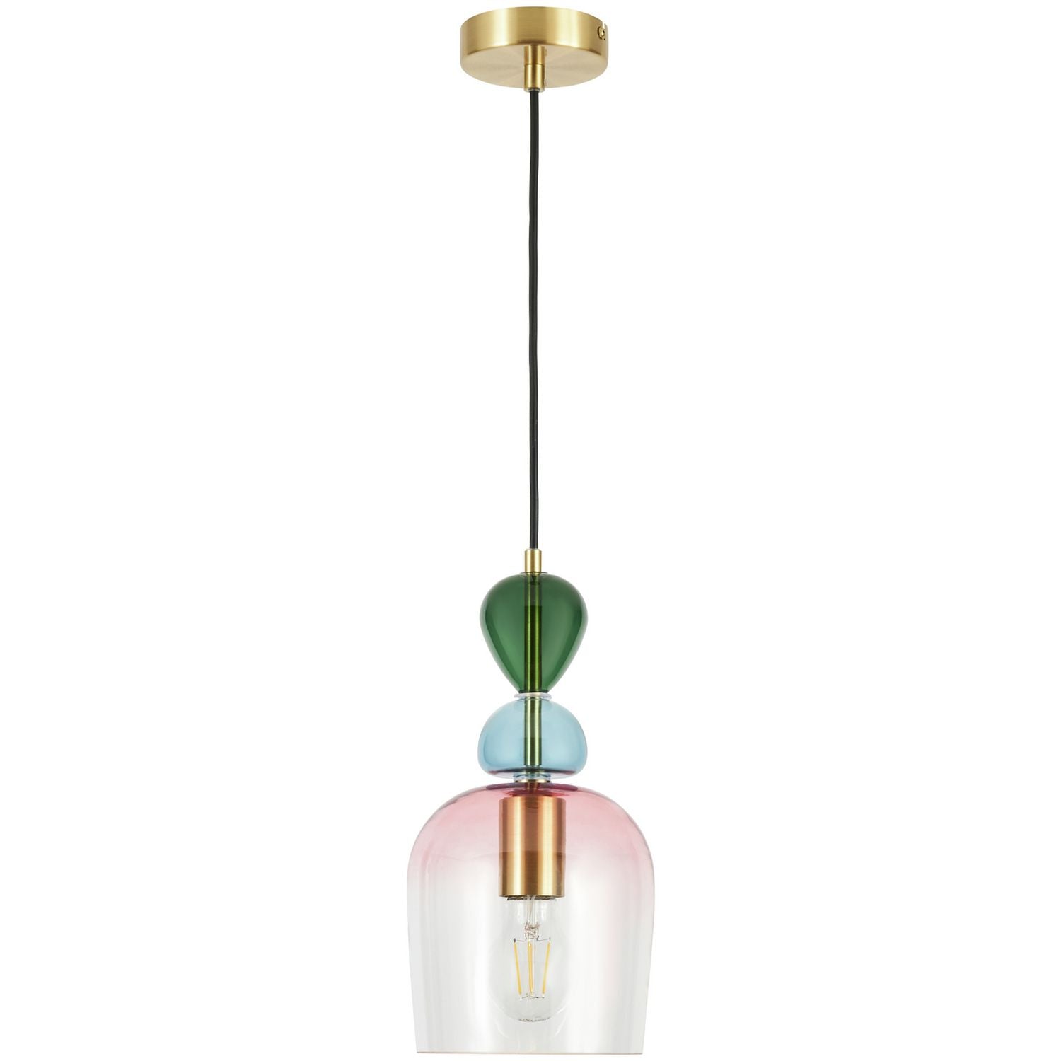 BHS Arezzo glass pendant light blush pink, UK version