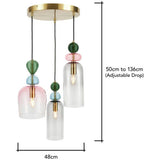 BHS Arezzo blush pink three-light pendant light - British product