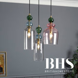 BHS Arezzo blush pink three-light pendant light - British product