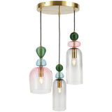BHS Arezzo blush pink three-light pendant light - British product