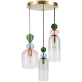 BHS Arezzo blush pink three-light pendant light - British product