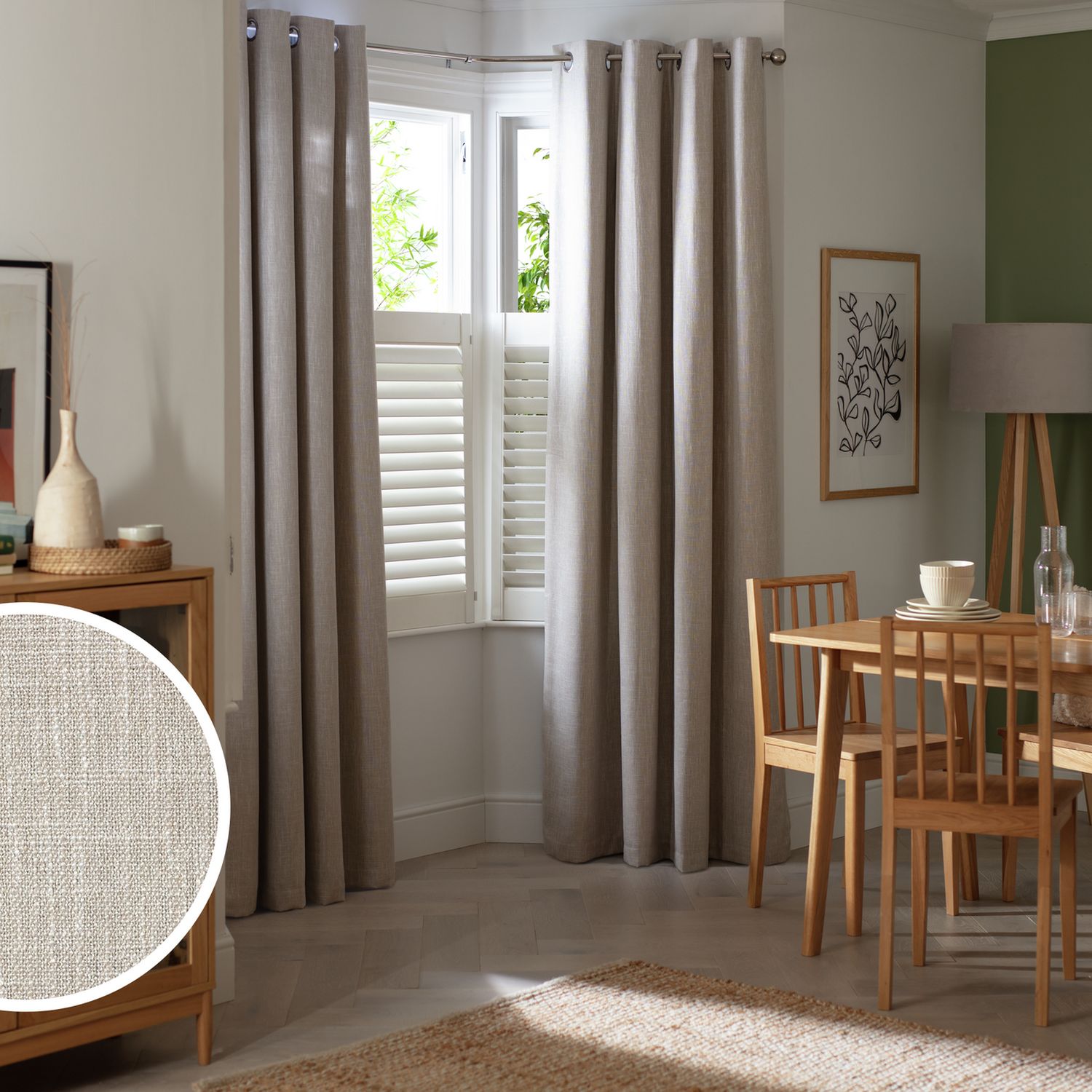 Habitat Blackout Eyelet Curtains Forest Green 168x183cm