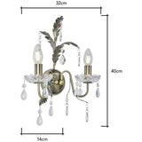 BHS Josefine wall light brass with leaf detailing - British product