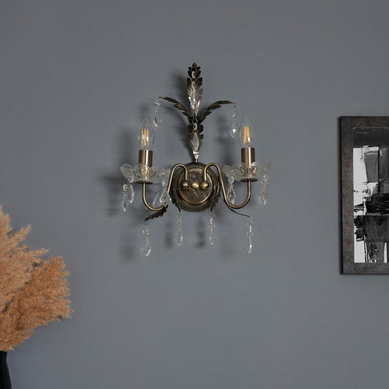 BHS Josefine wall light brass with leaf detailing - British product