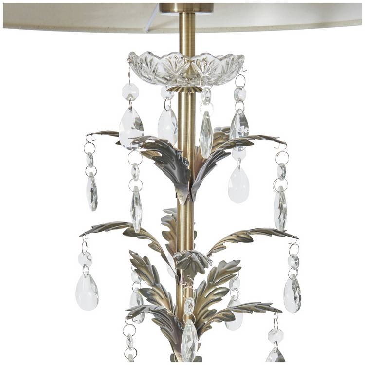 BHS brass leaf floor lamp with fabric shade - British product
