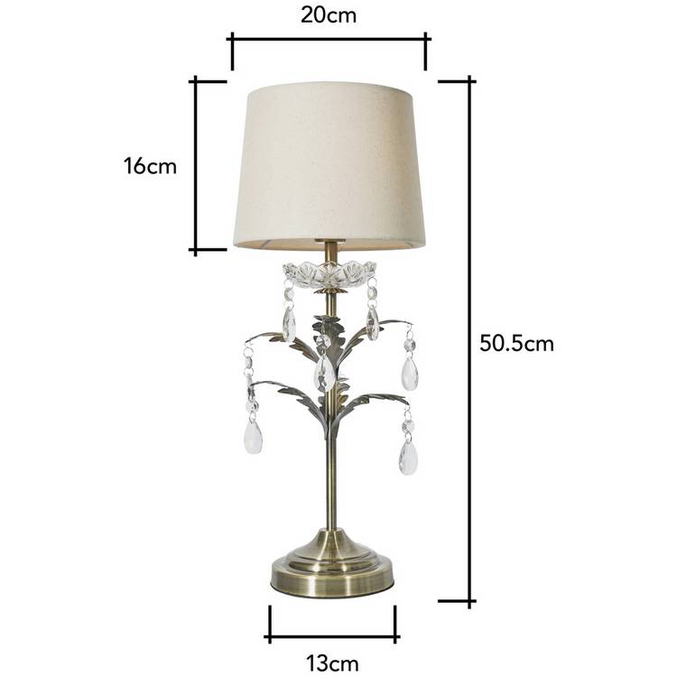 BHS Josefine leaf metal table lamp brass - British product
