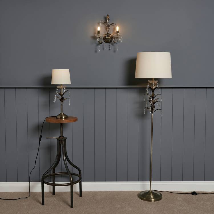 BHS Josefine leaf metal table lamp brass - British product