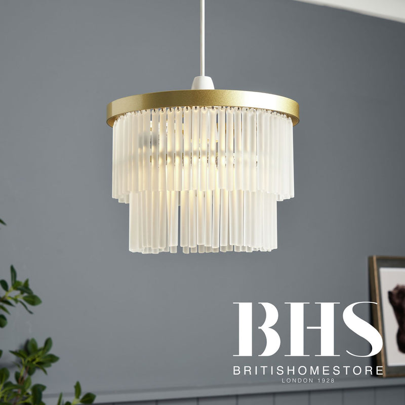 BHS Orta glass pendant light brass finish 25cm - British product