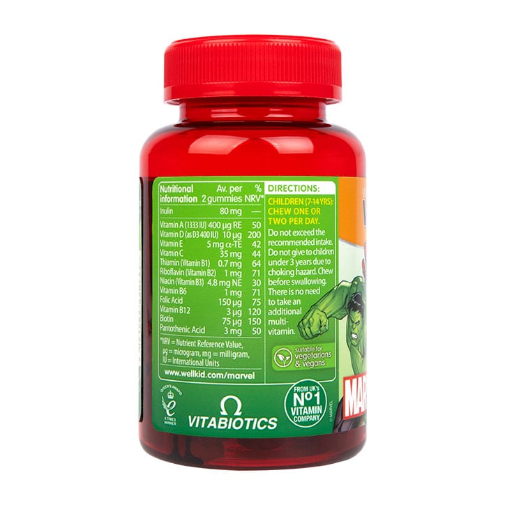 Vitabiotics Wellkid Marvel Multi-Vitamin 7-14 years 50 Vegan Soft Jellies GOODS Holland&Barrett   