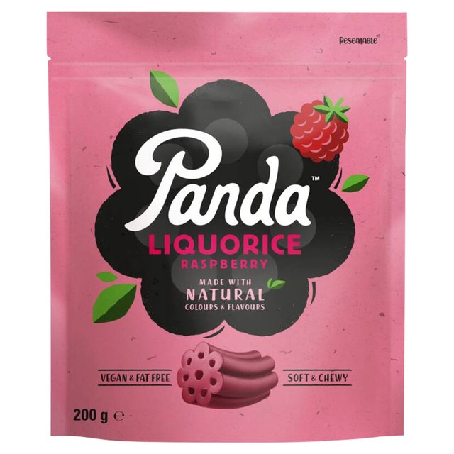 Panda Liquorice Raspberry Flavour Pieces   200g