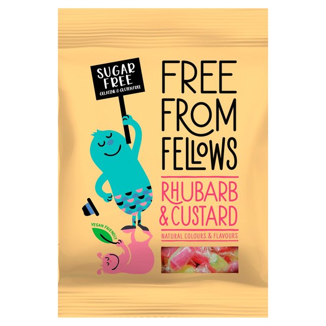 Free From Fellows Vegan Sugar Free Rhubarb & Custard   70g GOODS M&S   