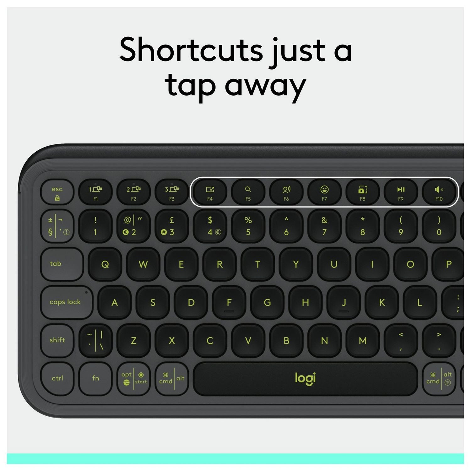 Logitech POP Icon Keys wireless keyboard Graphite, UK version