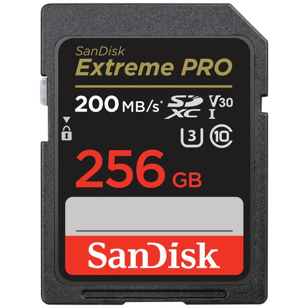SanDisk Extreme SDXC memory card 256GB, imported from the UK