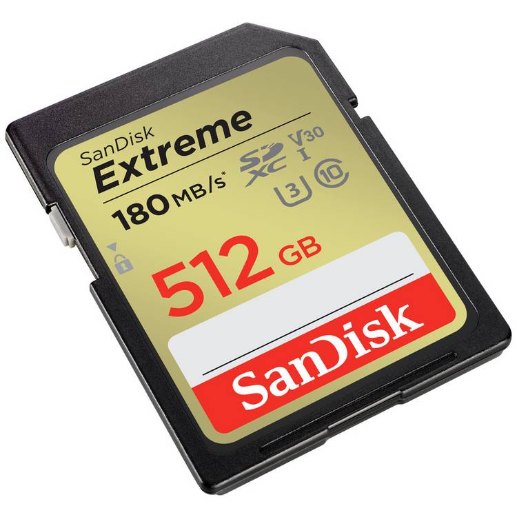 SanDisk Extreme SDXC memory card 512GB (British brand)