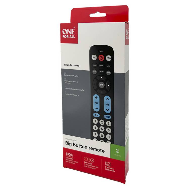 One For All universal remote control big button, UK version