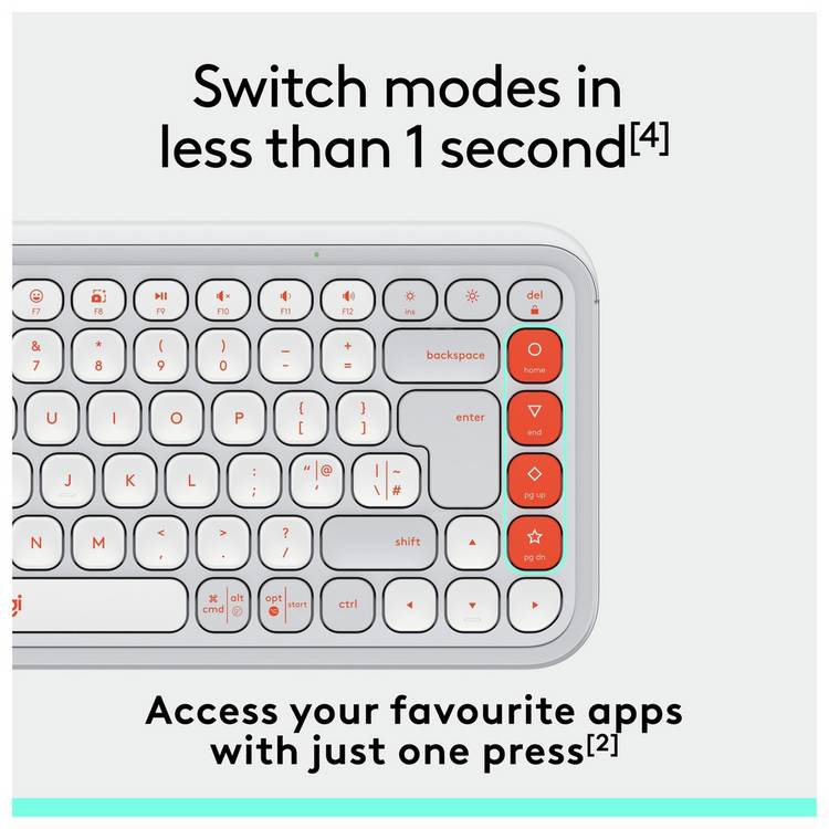 Logitech POP Icon Keys wireless keyboard off white, imported from the UK