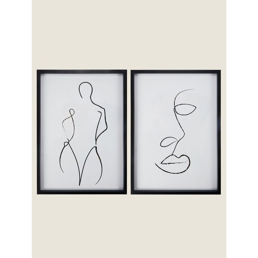 George Home Face & Body Framed Wall Art - Set of 2 General Household ASDA   