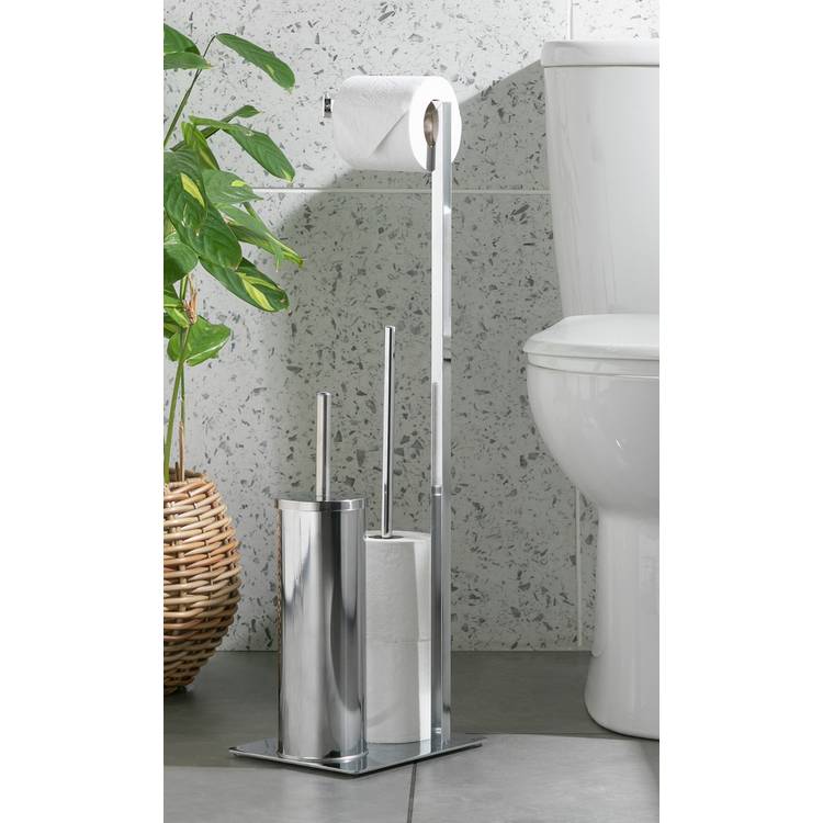 Argos Home 3-in-1 toilet roll holder in chrome, UK version
