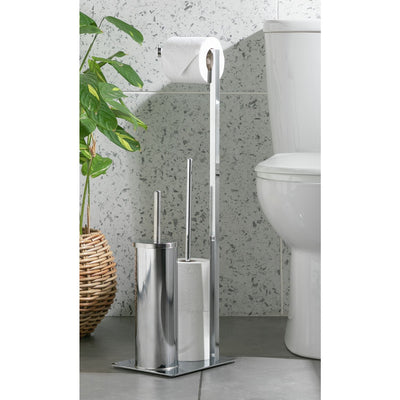 Argos Argos Home 3-in-1 Toilet Roll and Brush Holder - Chrome- Buy online at McGrocer