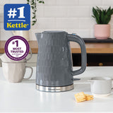 Russell Hobbs plastic kettle 1.7L honeycomb grey - British product