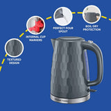 Russell Hobbs plastic kettle 1.7L honeycomb grey - British product