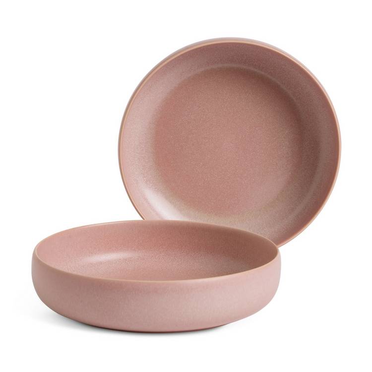 Habitat pink stoneware pasta bowls set of 4 (British brand)