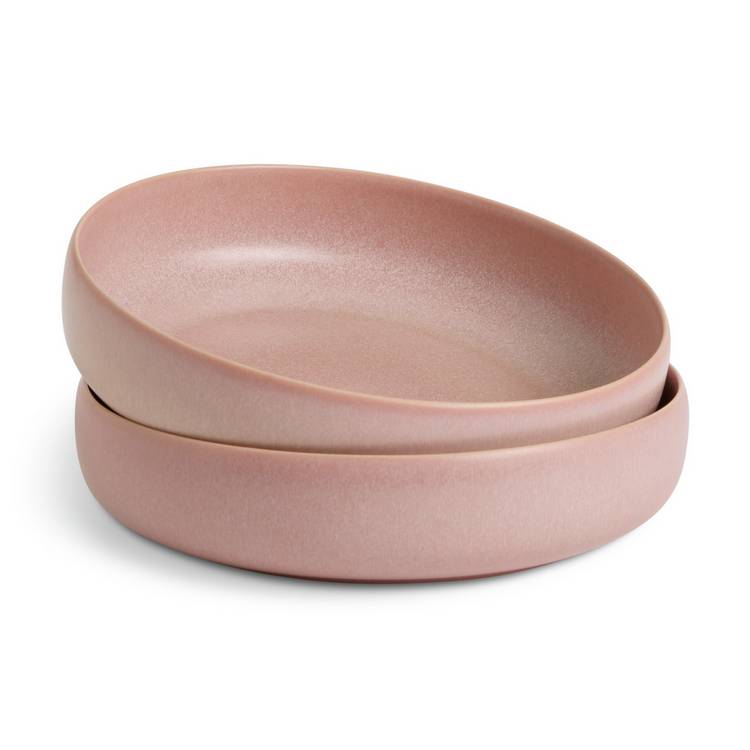 Habitat pink stoneware pasta bowls set of 4 (British brand)