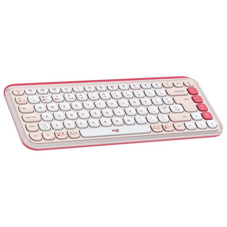 Logitech POP Icon Keys wireless keyboard Rose (British brand)