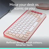 Logitech POP Icon Keys wireless keyboard Rose (British brand)