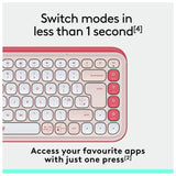 Logitech POP Icon Keys wireless keyboard Rose (British brand)