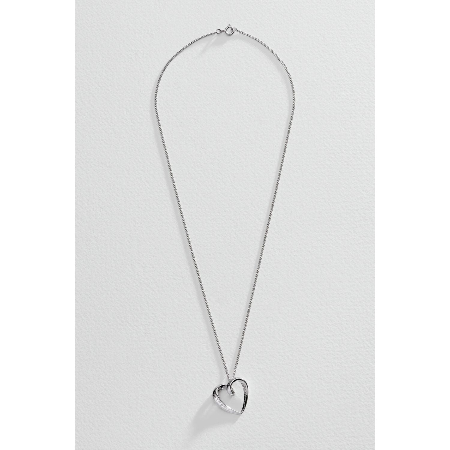 Moon & Back sterling silver Mum heart pendant necklace - British product