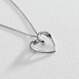 Moon & Back sterling silver Mum heart pendant necklace - British product