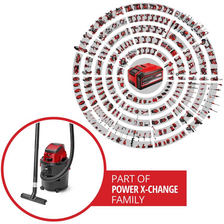 Einhell cordless wet dry vacuum cleaner 15 litre (British brand)