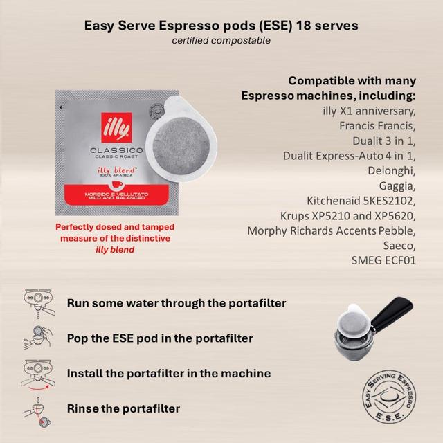 illy Classico Easy Serve Espresso pods (ESE)    131g GOODS M&S   