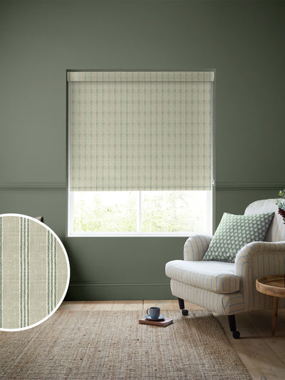 Next Emily Bond Sage George Stripe Made to Measure Roller Blind- Buy online at McGrocer