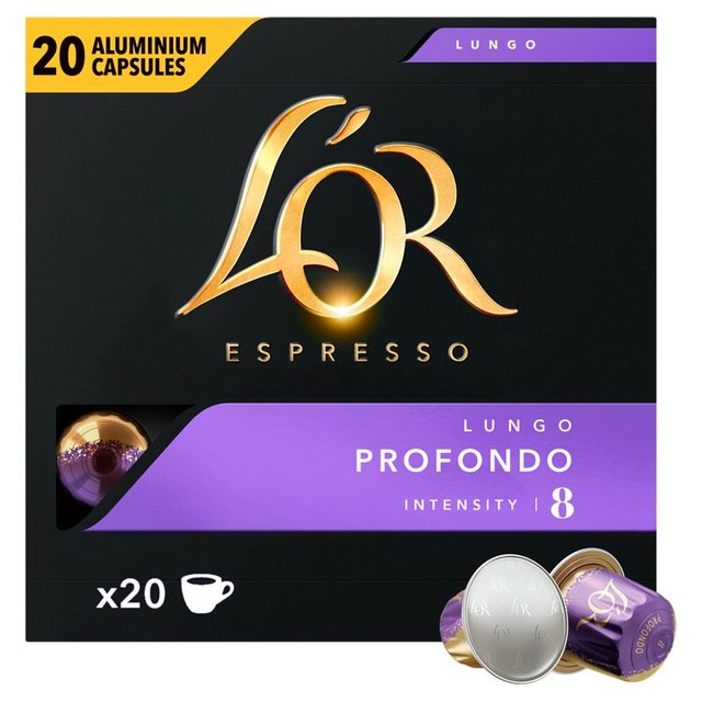 L'OR Lungo Profondo Coffee Pods x20 Intensity 8   20 per pack