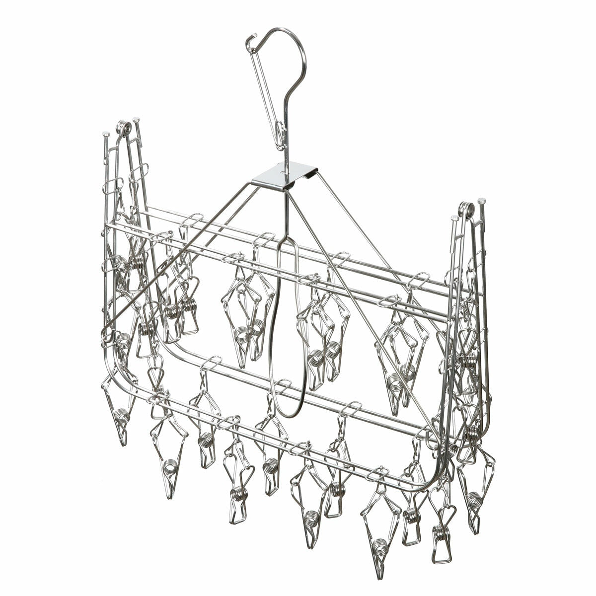 SimplyKleen stainless steel laundry hanger with 28 clips, UK version
