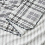 Casual Living grauer weißer wendbarer Plüschüberwurf 127x177 cm - britisches Produkt
