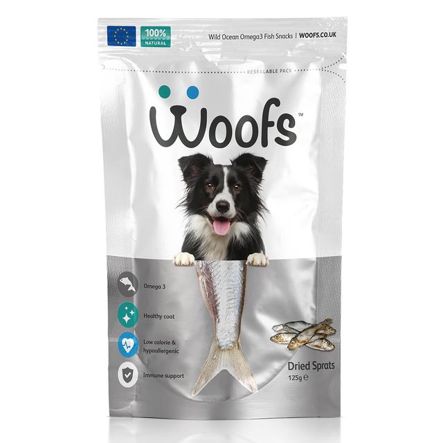 Woofs Whole Sprats Dog Treats - 100% Natural Sustainably Sourced Fish   100g GOODS M&S   