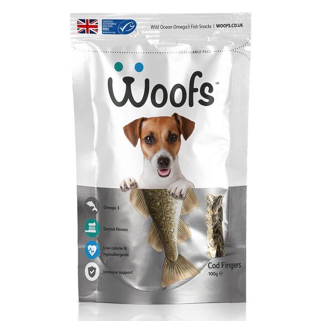 Woofs Cod Fingers Dog Treats - 100% Natural MSC Fish   90g GOODS M&S   